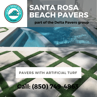 Santa Rosa Beach Pavers With Artificial Turf
